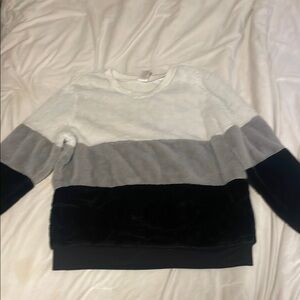 Color Block Fuzzy Sweater